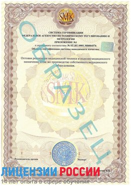 Образец сертификата соответствия (приложение) Серов Сертификат ISO 13485